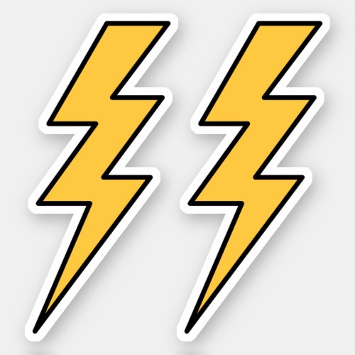 Yellow lightning bolts sticker