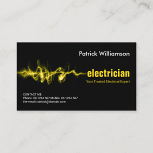 Yellow Lightning Electrical Strike Electrician Business Card