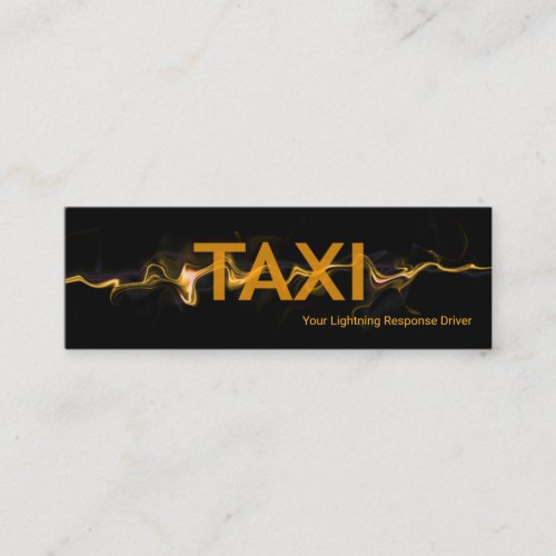 Yellow Lightning Flash Taxi Transport Mini Business Card