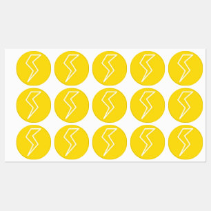 Yellow LightningBolt Electricity Labels