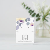 YELLOW LILAC FLORAL NECKLACE EARRING DISPLAY BUSINESS CARD (Standing Front)