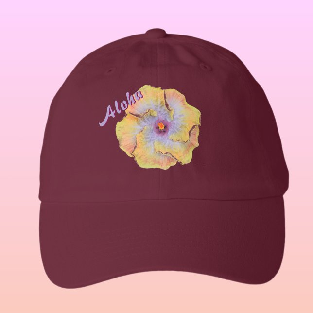 Yellow Lilac Hibiscus Flower Hawaiian "Aloha" Hat (Creator Uploaded)