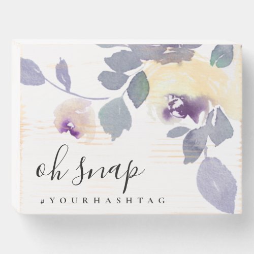 YELLOW LILAC PASTEL ROSE WATERCOLOR FLORAL OH SNAP WOODEN BOX SIGN
