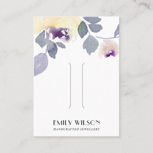 YELLOW LILAC ROSE FLORAL HAIR CLIP DISPLAY BUSINESS CARD
