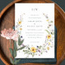 Yellow Lilac Wildflower Wreath Vow Renewal Invite