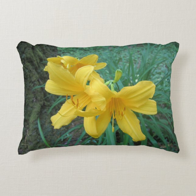 Yellow Lilies Accent Pillow (Front)