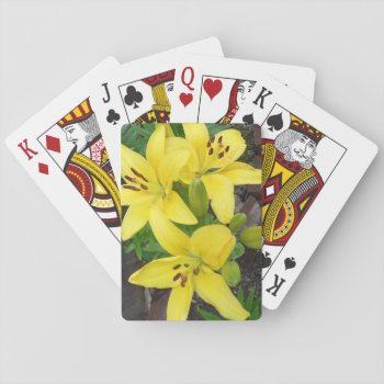 Yellow Lilly Flower Classic Playing Cards by ScrdBlueCollectibles at Zazzle