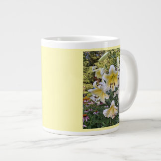 Yellow Lilly Glass Giant Coffee Mug