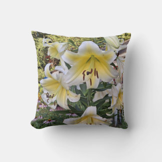 Yellow Lilly Glass Throw Pillow