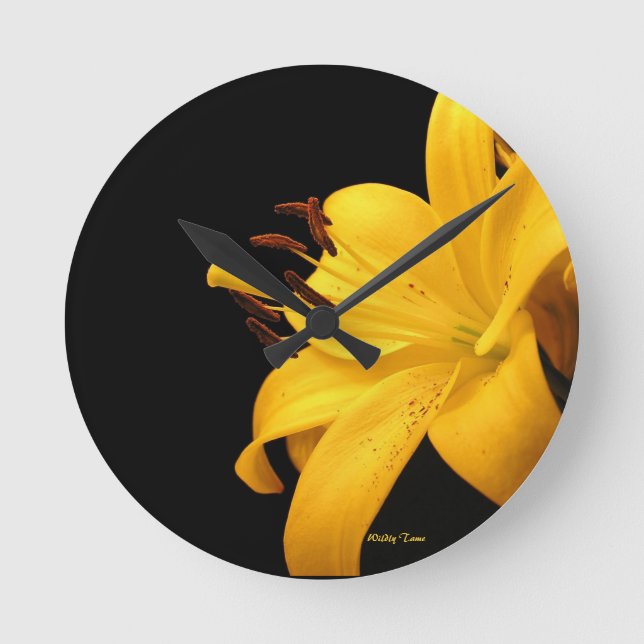 Yellow Lilly Round Clock (Front)