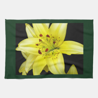 Yellow Lily Close-up Kitchen Towel
