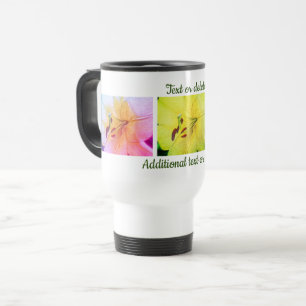 Yellow Lily Colors Floral Pencil Art Personalized Travel Mug