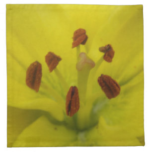 Yellow Lily Floral Napkin