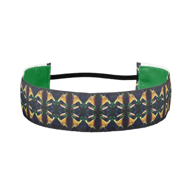 Yellow Lily Flower Abstract Athletic Headband (Front)