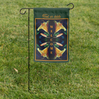 Yellow Lily Flower Abstract Personalized Garden Flag