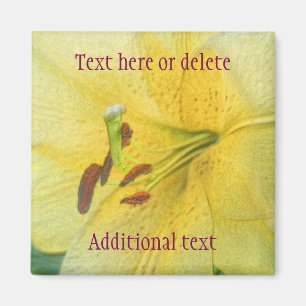 Yellow Lily Flower Art Personalized Magnet