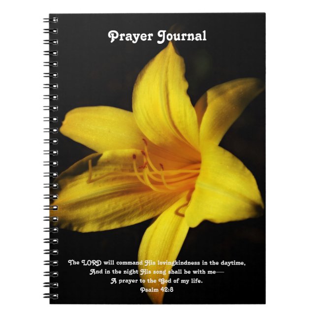 Yellow Lily Flower Faith Bible Prayer Journal (Front)