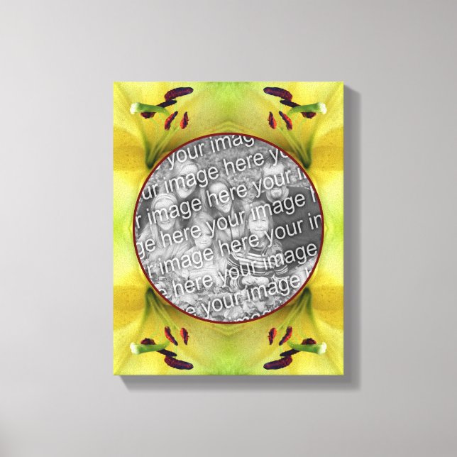 Yellow Lily Flower Frame Create Your Own Photo  Canvas Print (Front)