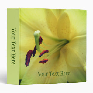 Yellow Lily Flower Nature Personalized 3 Ring Binder