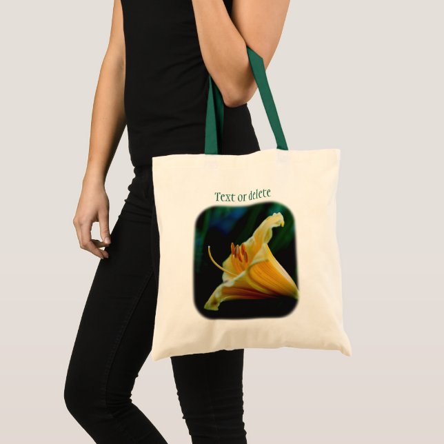 Yellow Lily Flower Personalized Tote Bag (Front (Product))