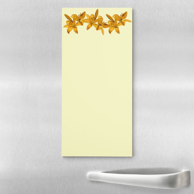 Yellow Lily Flowers Magnetic Fridge Magnet
