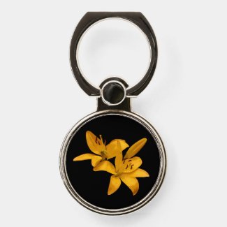 Yellow Lily Flowers Phone Ring Holder