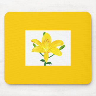 Yellow Lily Green Leaves Custom Mousepads