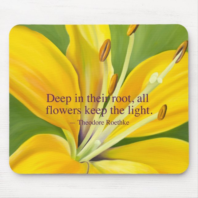 Yellow Lily Mouse Pad (Front)