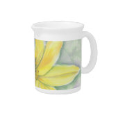 Yellow Lily Painting in Acrylic Beverage Pitcher (Right)