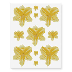 Yellow Lily Temporary Tattoos