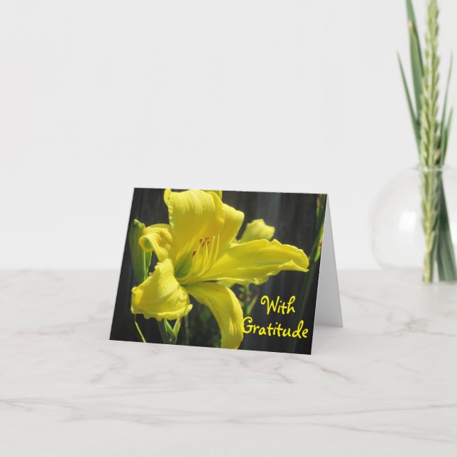 Yellow Lily Thank You Card (Front)