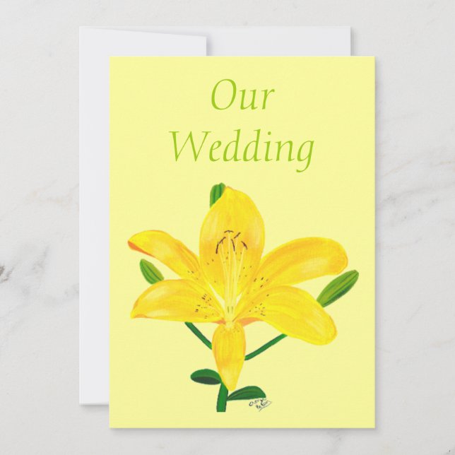 Yellow Lily Wedding Invitations (Front)
