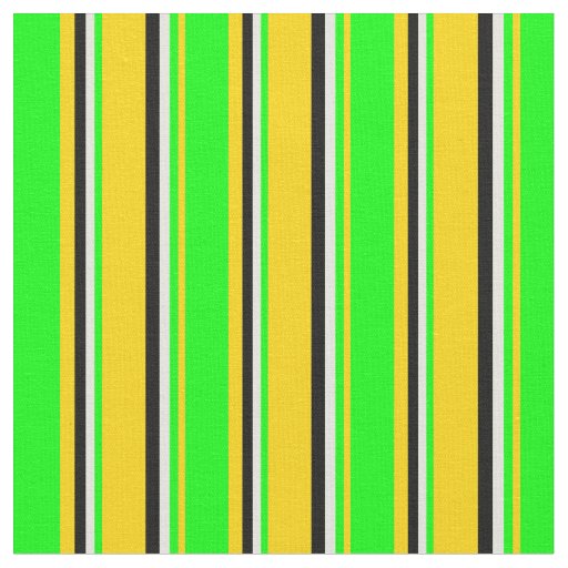 Yellow, Lime, Beige, and Black Colored Lines Fabric