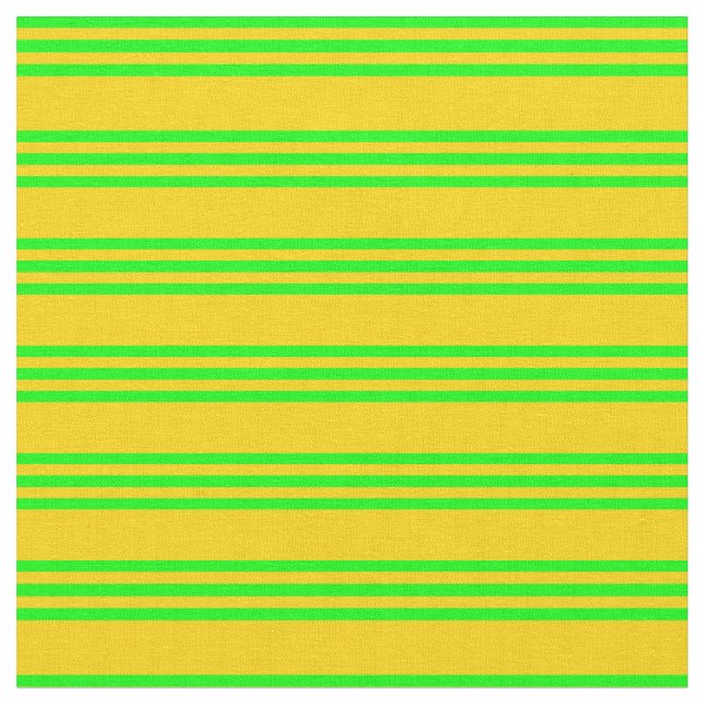 Yellow & Lime Lined Pattern Fabric (Close Up)