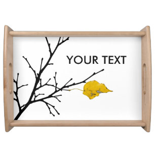 Yellow Lime Tree Leaf Serving Tray