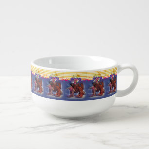 Yellow Line Dancing Stripe Cowboy Soup Mug