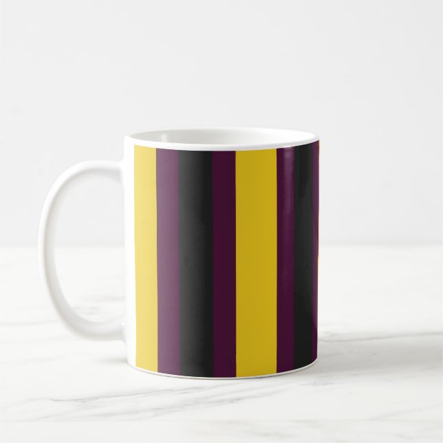 Yellow line pattern coffee mug (Left)