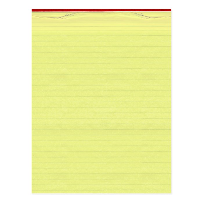 Yellow Lined School Paper Background Post Card