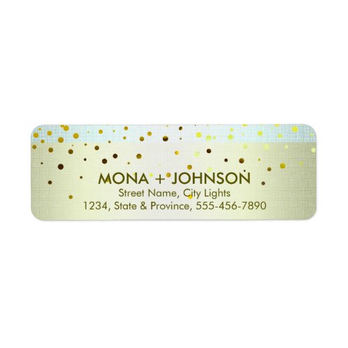 Yellow Linen Glitter Sparkle Confetti Dots Modern Label