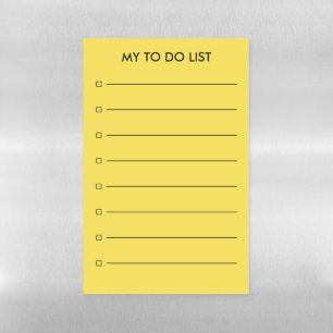 Yellow lines and checkboxes dry erase board magnet