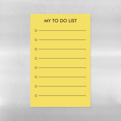 Yellow lines and checkboxes dry erase board magnet