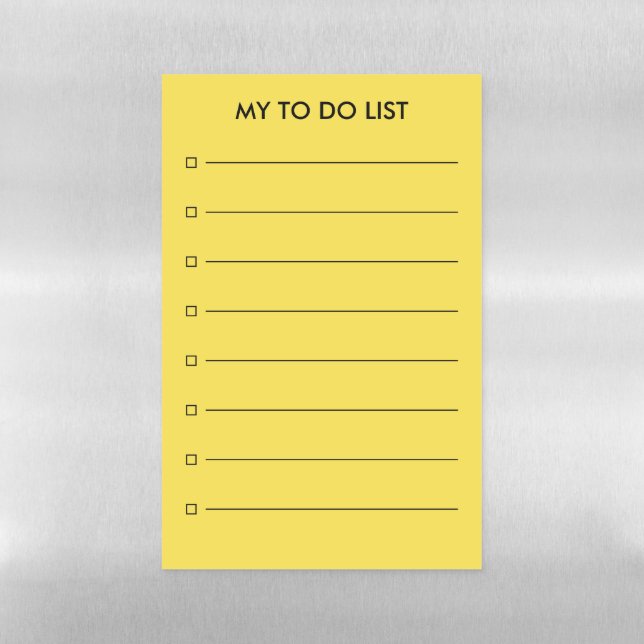 Yellow lines and checkboxes dry erase board magnet (Vertical)