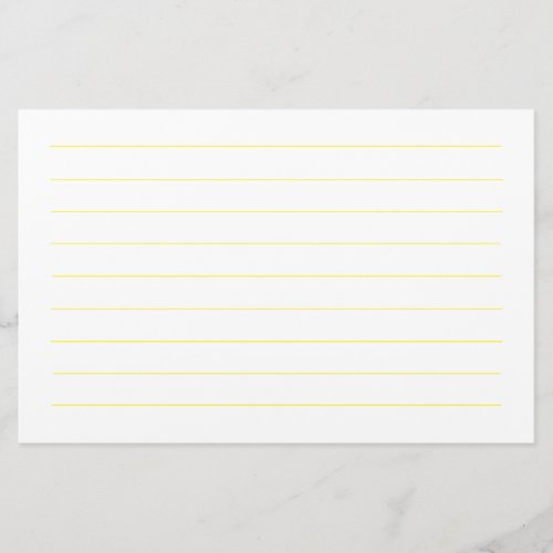 Yellow Lines White Plain Elegant Simple Colorful Stationery