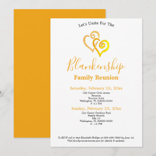 Yellow Linked Hearts Family Reunion Template