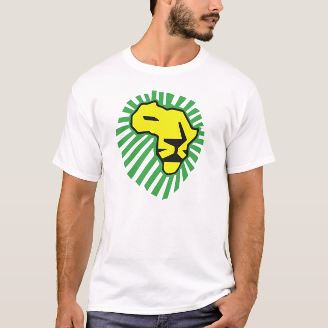 Yellow Lion Green Mane Waka Waka Africa Shirt (Front)