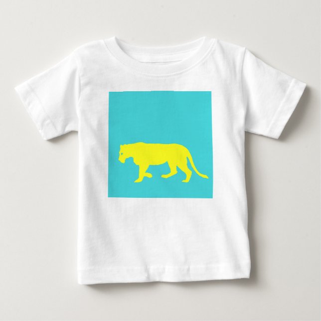 Yellow Lion Outline Baby T-Shirt (Front)