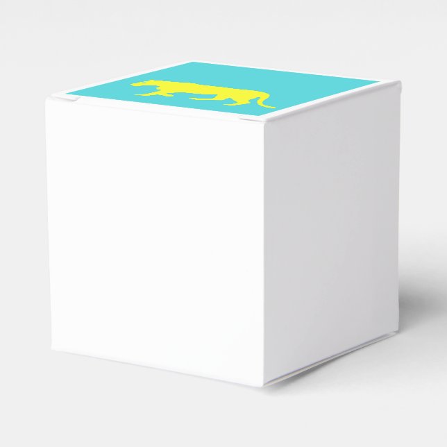 Yellow Lion Outline Favor Boxes (Front Side)