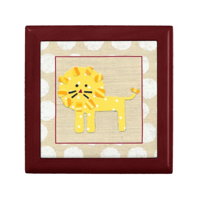 Yellow Lion with White Polka Dots Gift Box (Front)