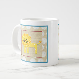 Yellow Lion with White Polka Dots Large Coffee Mug