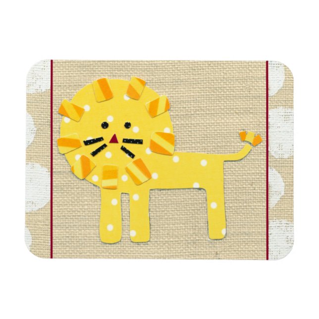 Yellow Lion with White Polka Dots Magnet (Horizontal)
